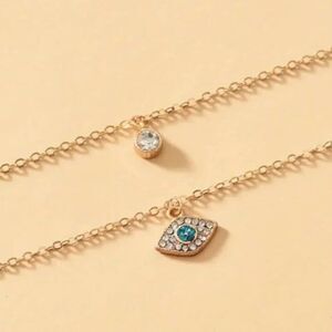 Gold Eye Double Layered Necklace